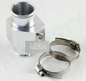 36mm 1.42" Aluminum Water Temperature Gauge Temp Sensor Adaptor +2*Clamps SILVER - Picture 1 of 6