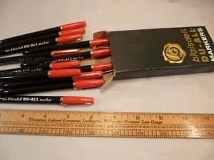 1 DOZEN VINTAGE BLAISDELL DU-ALL MECHANICAL MARKER GREASE PENCIL RED #1205 USA - Picture 1 of 6