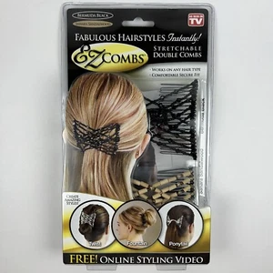 EZ Combs Stretchable Double Combs Black And Sandalwood As Seen On TV - NIB - Picture 1 of 12