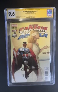 All-New Captain America #1 CGC 9.6 Signed Anthony Mackie MCU Cap Actor CBLDF CVR - Picture 1 of 21