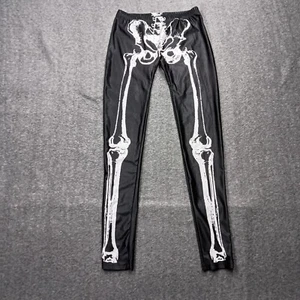 Spirit Halloween Pants Womens Small Black Sexy Skeleton Pull On Adult - Picture 1 of 12