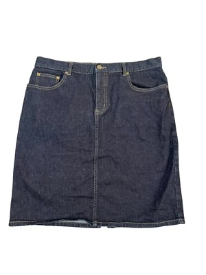 De Colección Ralph Lauren Jeans Co Denim Jean Falda Hasta la Rodilla Talla 14 Y2K Logo Preppy Foto 1 de 4