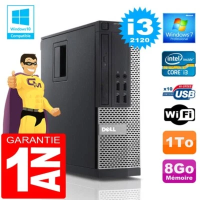 PC DELL 990 SFF Core I3-2120 RAM 8Go Disco 1A Wifi W7 - Imagen 1 de 4