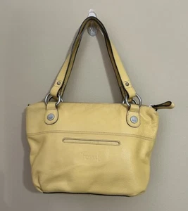 Fossil Long Live Vintage 1954 Butter Yellow Shoulder Bag Purse - Picture 1 of 9