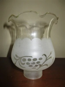 Vintage Frosted Etched Glass Tole Era Delicate Light Lamp Globe Shade Diffuser - Picture 1 of 8