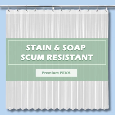 Revestimiento de cortina de ducha transparente 5G resistente PEVA impermeable con 72""x72 Foto 1 de 4