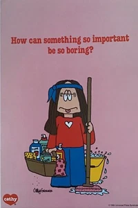 Cathy Poster Vintage 1982 New - How Can Something So Important Be So Boring - Picture 1 of 3