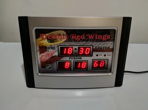 Detroit Red Wings Scoreboard LED Alarm Clock Cover