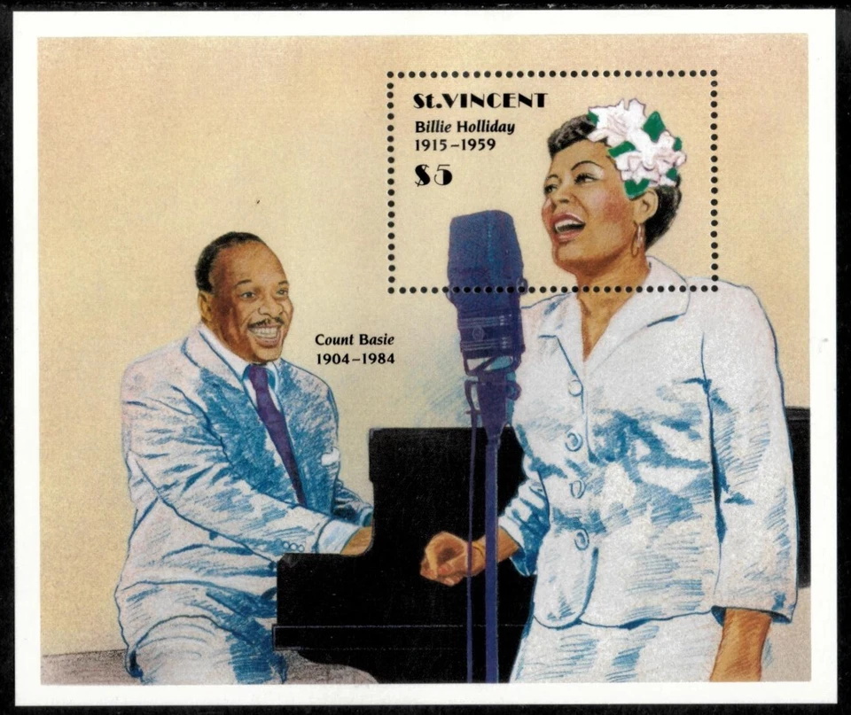 St. Vincent 1989 - Músicos famosos - Folha de selo de lembrança - Scott #1151 - MNH - Imagem 1 de 1