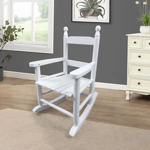 Children's Rocking White Chair Indoor Outdoor for Kids Durable Comfort Safety - Picture 1 of 11