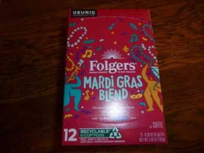 Folgers Mardi Gras Mezcla Café Tostado Medio-Oscuro 60 Keurig K-Cup Cápsulas Foto 1 de 2