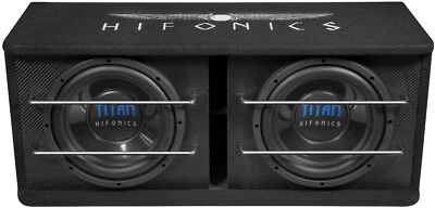 HIFONICS TDA250R 2 x 25 cm (10") Aktiv Dual Bassreflex Subwoofer 600 Watt - Bild 1 von 4
