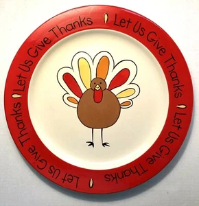 Turkey Thanksgiving Platter - Large - 15" - "Let Us Give Thanks" - NWT - Swoozie - Picture 1 of 5
