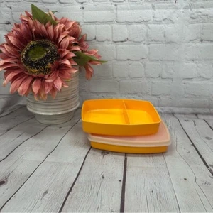 Tupperware PACKETT container side by side Divided Set - Bright Yellow - Picture 1 of 5