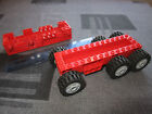 Lego Technic Large RED Super Truck Base / Chassis + 6 Spoked GREY Wheels