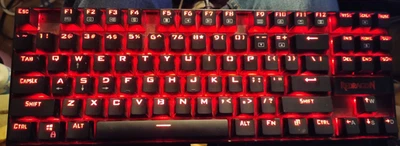 REDRAGON - Kumara K552-1 RGB Wired RED Gaming Mechanical CLICK Keyboard - Image 1 of 3