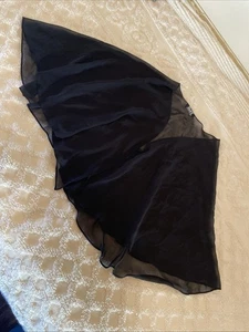 SLNY Sheer Black Open Shrug Cape Bolero 2-way Formal Wedding Occassion - Picture 1 of 8