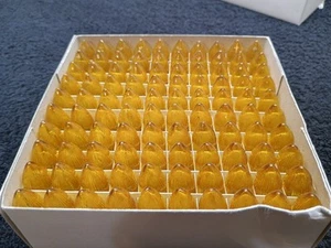 (100) C6 Yellow Candle Arch Bridge Christmas Light Bulb Replacements 16v 3w NEW - Picture 1 of 5
