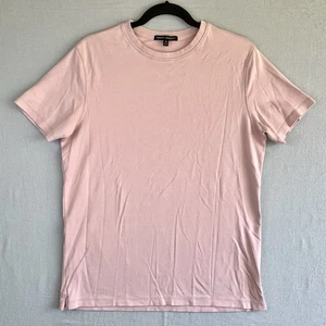 Camisa Robert Barakett Para Hombres M Rosa Algodón Caramelo Manga Corta Cuello Redondo Tejida Ajustada - Imagen 1 de 5
