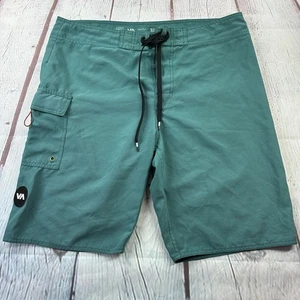 Pantalones Cortos de Tabla RVCA Para Hombres 32 Cintura Verde Sólido Activo Secado Rápido Clásicos No Elásticos - Imagen 1 de 9
