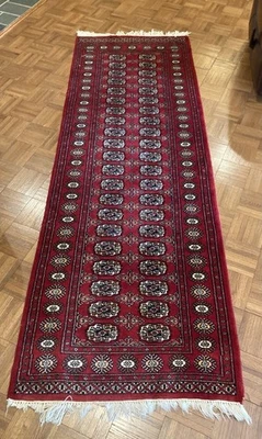 Corredor Oriental Vintage Rojo Y Negro Patrón 92 X 31 1/2 Foto 1 de 4