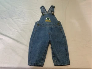 Vintage Green Bay Packers Denim Overall Kleinkind 12 Monate Spieltag Kleidung NFL - Bild 1 von 4