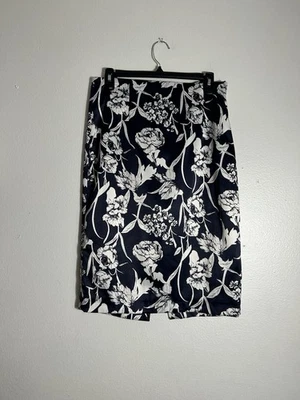 Falda lápiz Covington para mujer azul blanco cremallera lateral abertura trasera floral 10 Foto 1 de 4