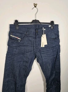 Diesel Waykee Jeans Men's 32x32 Dark Blue Regular Straight 0RH29 Speckled - Picture 1 of 17
