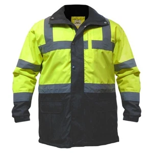 Utility Pro Nylon Quilted Hi-Vis Contractor Safety Jacket, 720 Yellow Hi/Vis Gre - Picture 1 of 12