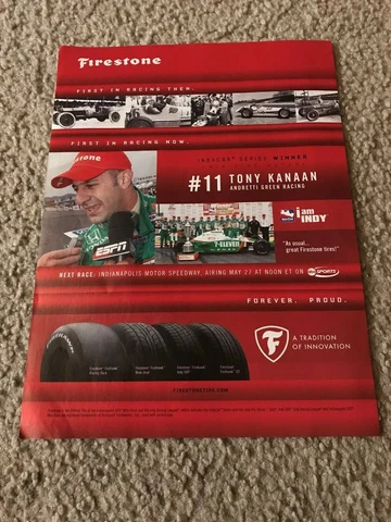 Vintage 2007 TONY KANAAN #11 INDY CAR FIRESTONE Poster Print Ad 7-11 RARE Cover