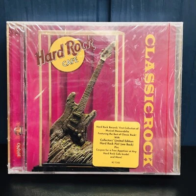 VTG 1997 Hard Rock Cafe RHINO Classic Rock CD W/ Limited Edition Collectors PIN - Image 1 of 4
