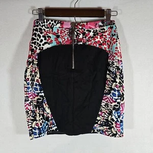 Bebe Minirock Small P Plissee schwarz Satin Polyester Kimberlee Rock - Bild 1 von 8