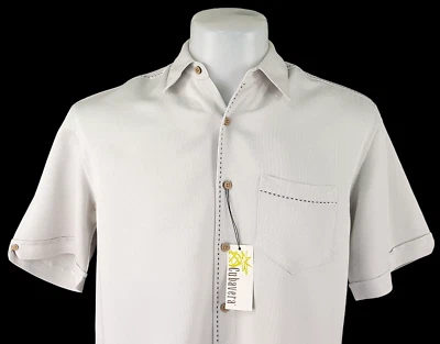 CUBAVERA Mens Grey LUXURY S/S EVENING SHIRT Ultra Ultrasoft - S - 42” - RRP £79 - Image 1 of 4