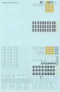 Microscale 60-2 N Freight Car Data Plauqes Stencils Gothic White/Black Decals - Picture 1 of 1