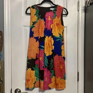 Vestido Calvin Klein Sin Mangas Tropical Estampado Floral Talla Pequeña - Imagen 1 de 12