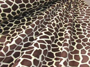 GIRAFFE DARK BROWN MINKY SMOOTH SILKY PLUSH SEW QUILT CRAFT FABRIC BTY & PRECUTS - Picture 1 of 3