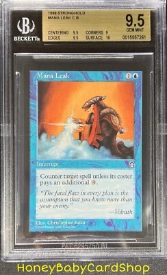 MTG Stronghold 1998 Mana Leak BGS 9.5 GEM MINT Silver Age Iconic Staple - Image 1 of 4