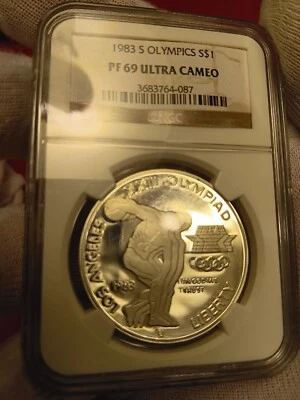 1983-S Olympic Silver Dollar PR69  ULTRA CAMIO NGC - Image 1 of 2