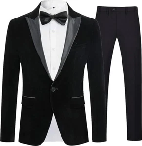 Cloudstyle Men's 2-Piece Suit 1 Peaked Lapel 1 button tuxedo slim fit Dinner Ja - Picture 1 of 6