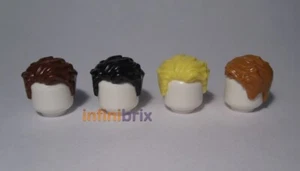 4x Lego Hair 23186 Reddish Brown, Black, Yellow, Nougat Male NEW - Picture 1 of 1