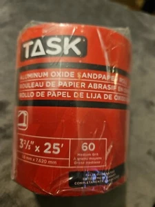 Task Tools T32313 3-2/3-Inch by 25 Feet Aluminum Oxide Sandpaper Roll, 60 Grit - Picture 1 of 2