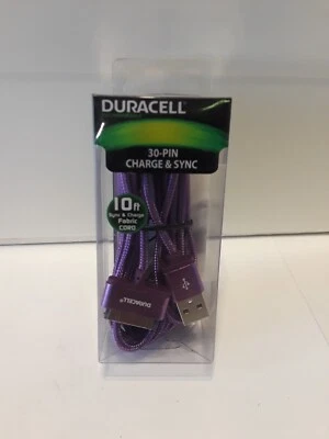 DURACELL MICRO USB 30 pines CARGA Y SINCRONIZACIÓN 10 FT LE2182 púrpura/lavanda Foto 1 de 2