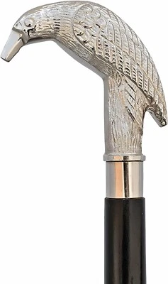 Handcrafted Vintage Cane Edgar Allen Poe's Mystic Raven Gothic Walking Stick - Image 1 of 4