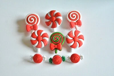 Christmas Candy Holiday Shank Buttons by Buttons Galore / 9 Candy Piece Buttons - Image 1 of 3