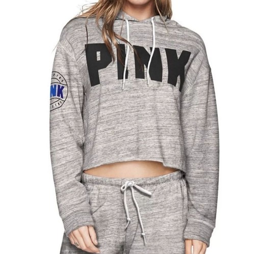 UNDERCOVER Felpa con cappuccio ROSA Victoria's Secret grigia grafica pile ritagliato tempo libero casual med