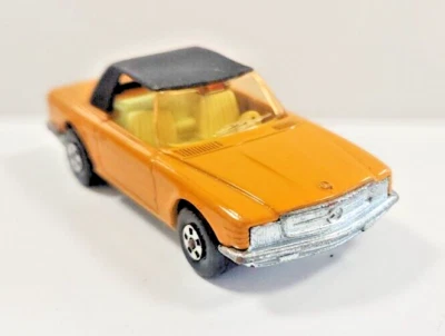Mercedes 350 SL 1973 Matchbox Superfast No.6 amarillo diecast Inglaterra casi como nuevo Foto 1 de 4