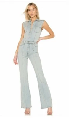 $368 Current Elliott Zenith Denim Jean Mono Mameluco Azul Claro Talla 3 M (6-8) Foto 1 de 4