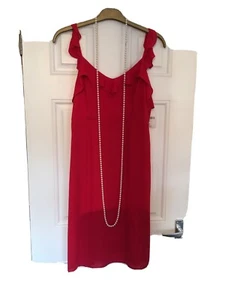 New Forever 21 Red Slinky Dress Size 14 Holidays - Picture 1 of 7