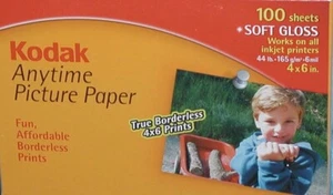 Kodak Anytime Picture Paper Soft Gloss 4x6 - 100 Sheets - FACTORY SEALED - Picture 1 of 3