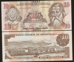 Honduras 10 Lempira 2014 Pick 99 UNC - Picture 1 of 1